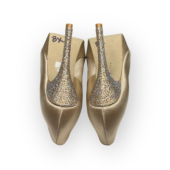 Steve Madden ☀︎︎ Partyy-R Glitter Crystal Platform Stilettos Pumps ☀︎︎ Champagne - Picture 12 of 16